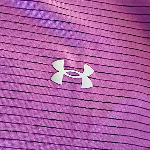 UNDER ARMOUR NEW FITNESS TOP FUSCHIA STRIPE ADULT ADULT XL LOOSE FIT - Picture 4 of 6